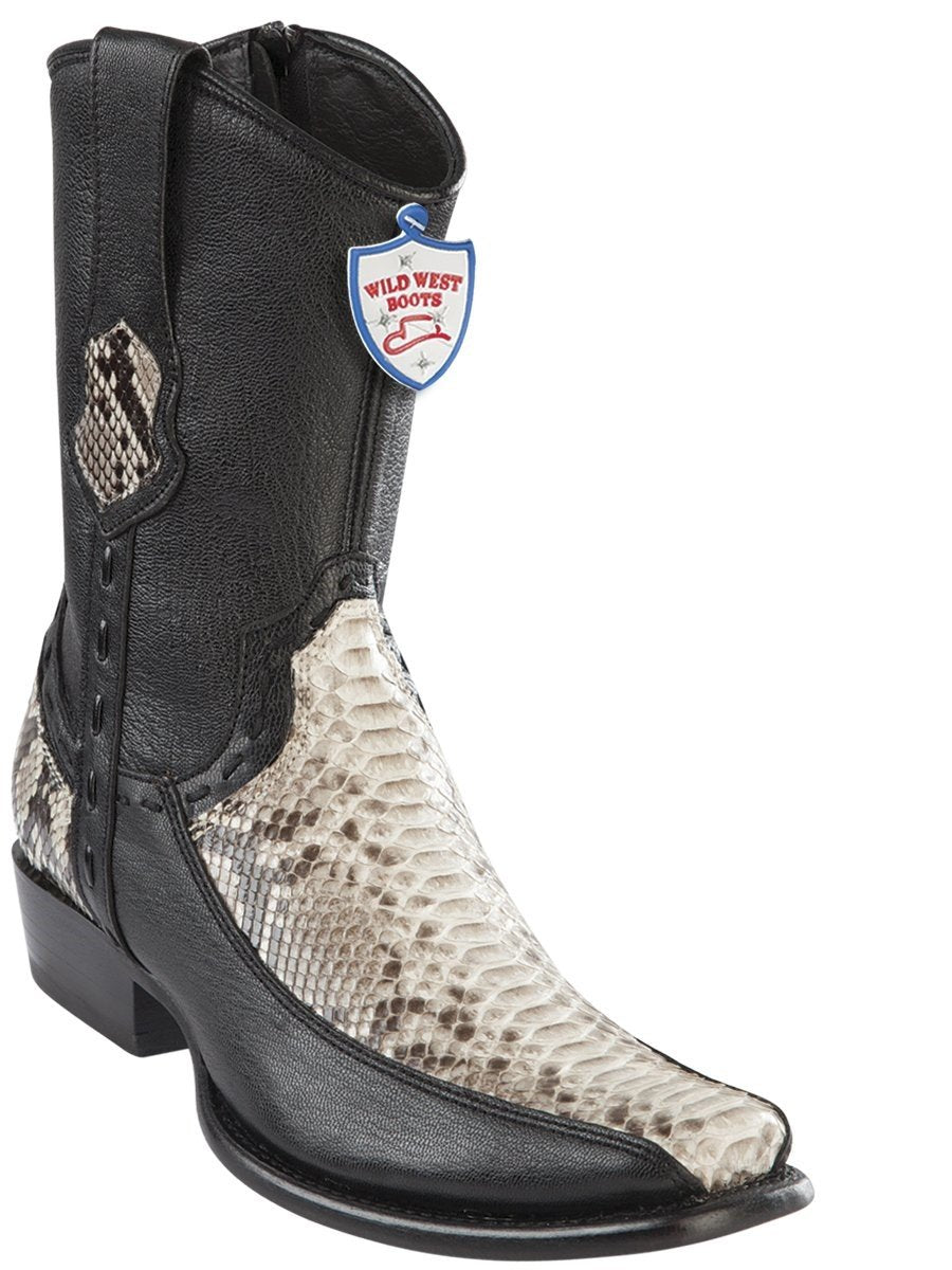 Genuine Python Stitched Ankle Boot in Natural