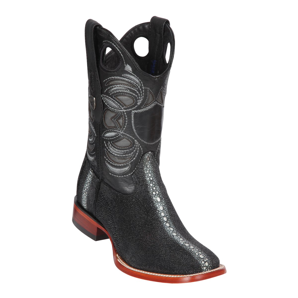 Genuine Full RowStone Stingray Wide Square Toe Boot in Black