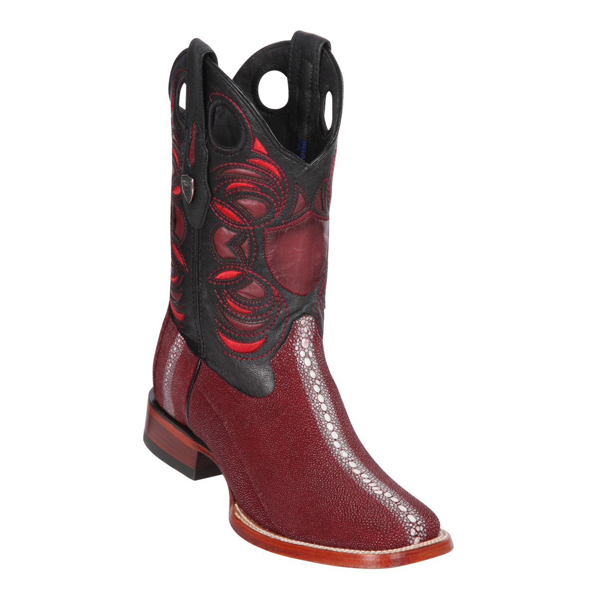 Genuine Full RowStone Stingray Wide Square Toe Boot in Burgundy