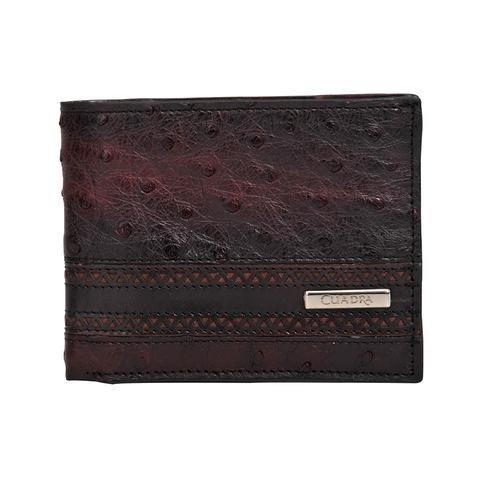Cuadra Genuine Ostrich Wallet in BlackCherry