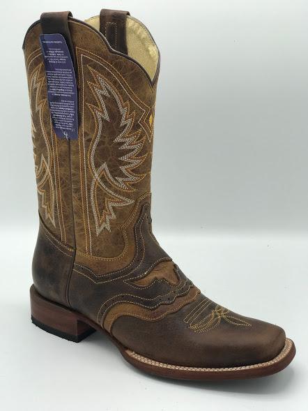 Arango Bull Alazan Square Toe Boot in Brown/Tan