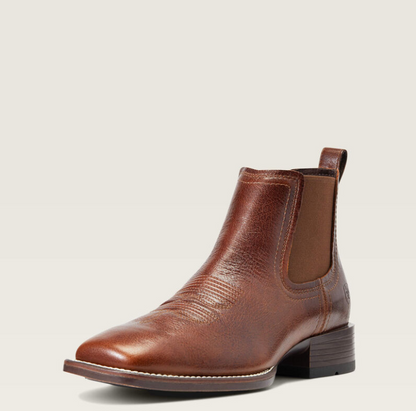 Ariat Booker Chelsea Wide Square Toe Royal Brown Western Boot