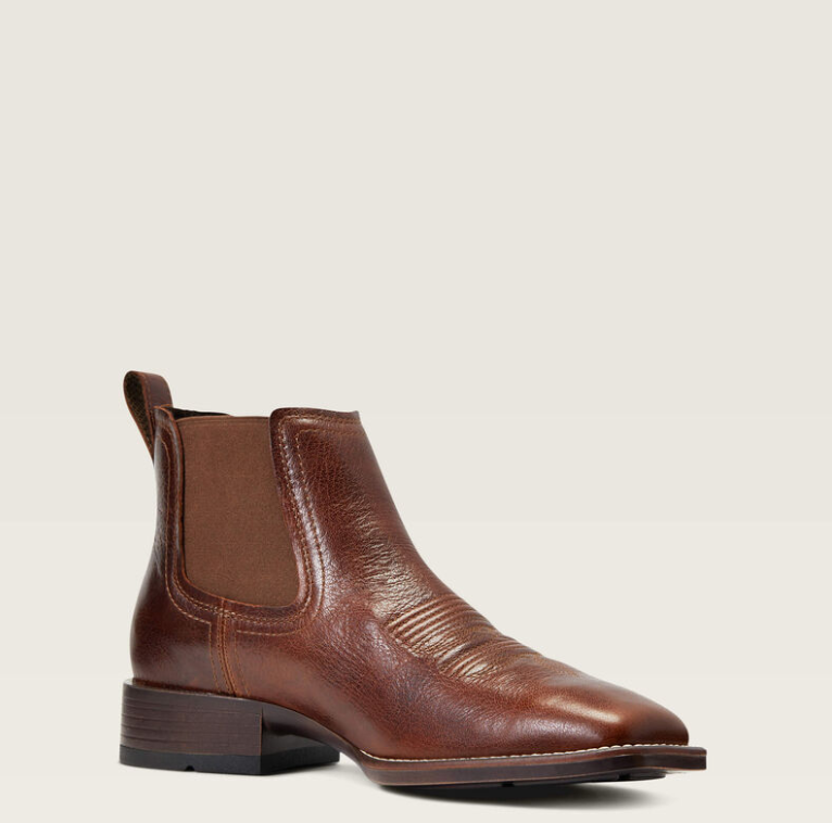 Ariat Booker Chelsea Wide Square Toe Royal Brown Western Boot