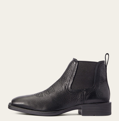 Ariat Booker Chelsea Wide Square Toe Black Western Boot