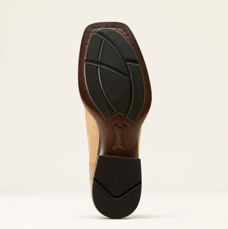 Ariat Booker Chelsea Wide Square Toe Almond Brown Western Boot