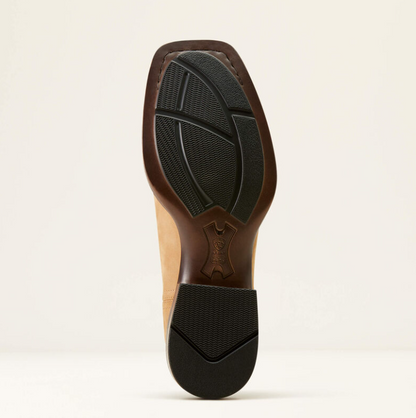Ariat Booker Chelsea Wide Square Toe Almond Brown Western Boot
