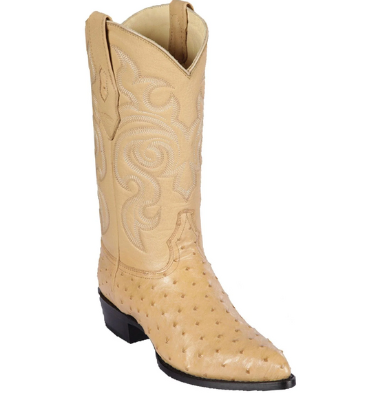 Los Altos Genuine Ostrich J Toe Boot in Oryx