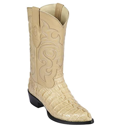 Los Altos Genuine Caiman Tail J Toe Boot in Oryx