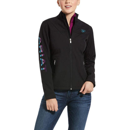 Ariat- Womens New Team Serape Soft-shell Jacket in Black