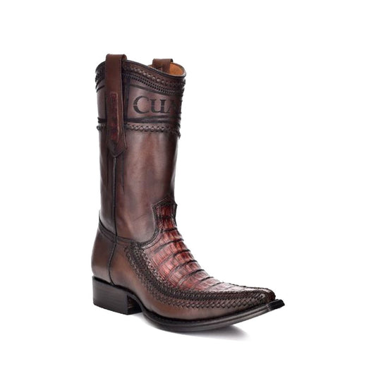 Cuadra Genuine Caiman Belly Narrow Square Toe Boot in Lumber Whisky