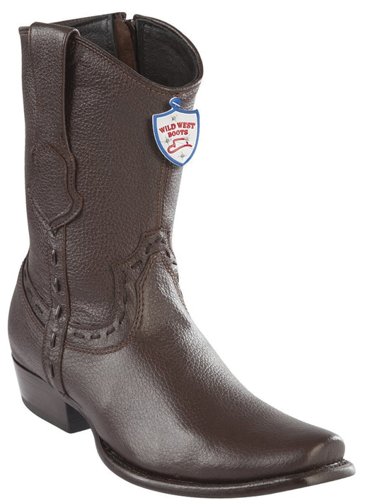 Genuine Elk Ankle Boot in Brown