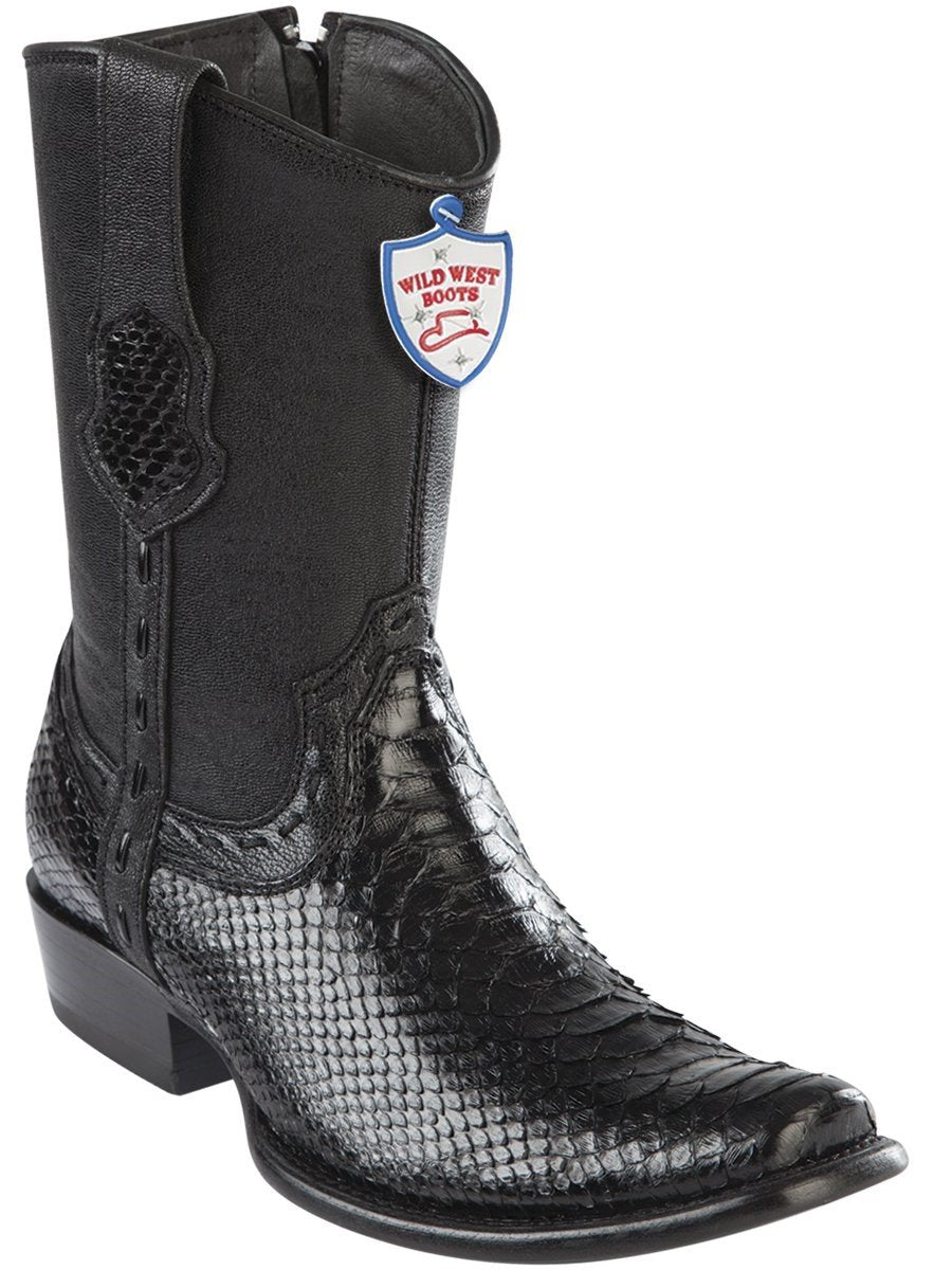 Genuine Python Ankle Boot in Black