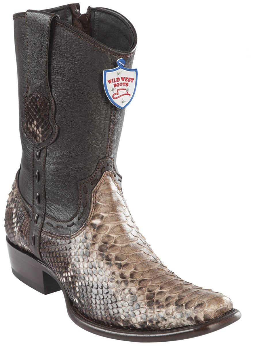 Genuine Python Ankle Boot in Rustic Brown