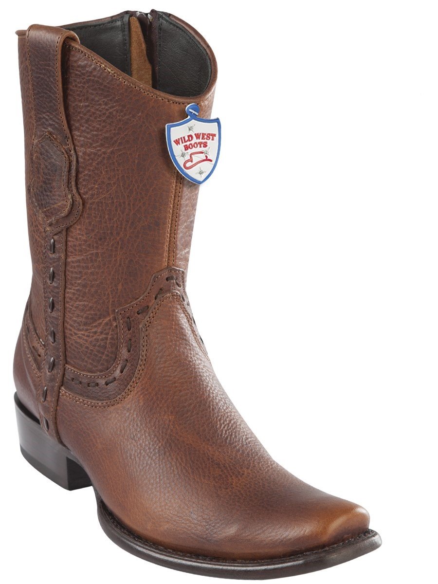 Genuine Leather Rage Ankle Boot in Walnut