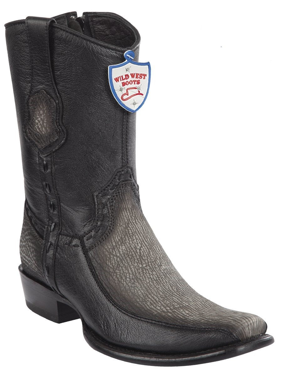 Genuine Shark Stitched Ankle Boot in Faded Gray