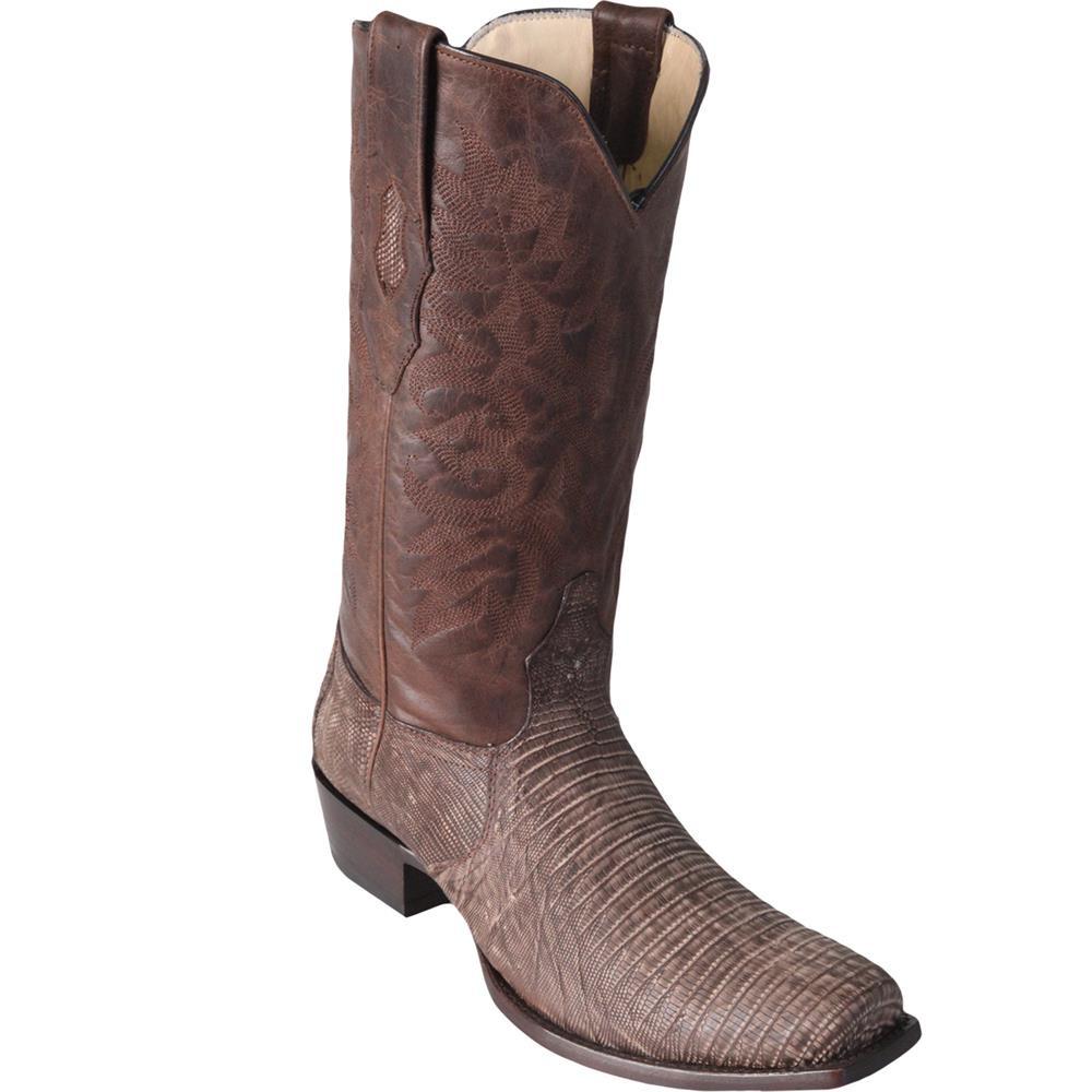 Los Altos Genuine Teju Lizard 7 Toe Boot in Sanded Brown