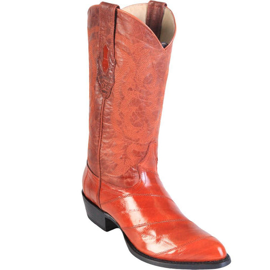 Los Altos Genuine Eel Semi Oval Boot in Cognac