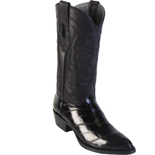 Los Altos Genuine Eel Semi Oval Boot in Black