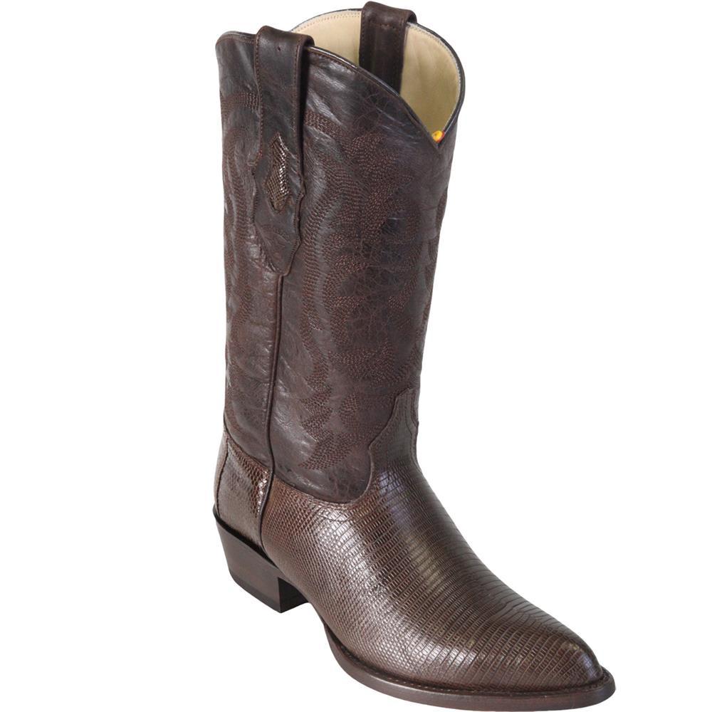 Los Altos Genuine Ring Lizard J Toe Boot in Brown