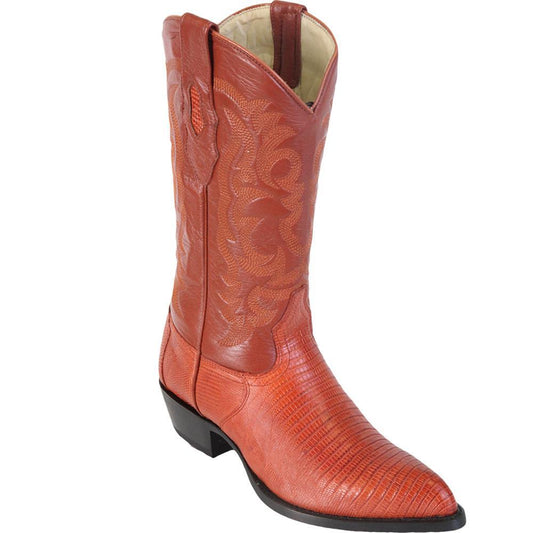 Los Altos Genuine Teju Lizard J Toe Boot in Cognac