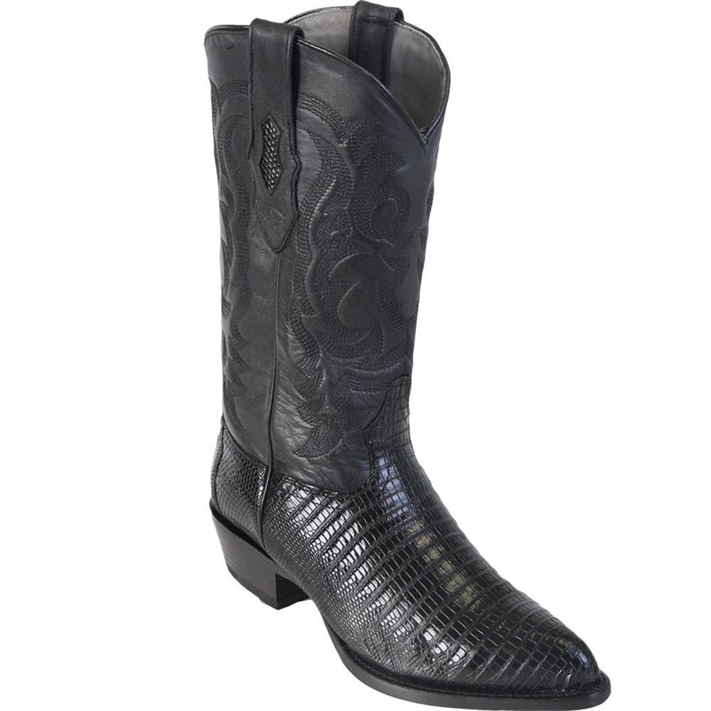 Los Altos Genuine Teju Lizard J Toe Boot in Black