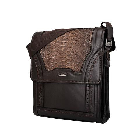 Cuadra Genuine Python Messenger Bag In Honey