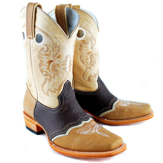 Women Square Toe Boot in Tabacco