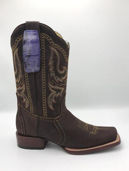 Crazy Grasso Square Toe Boot in Cognac