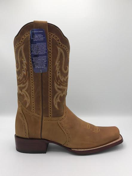 Crazy Grasso Square Toe Boot in Tan