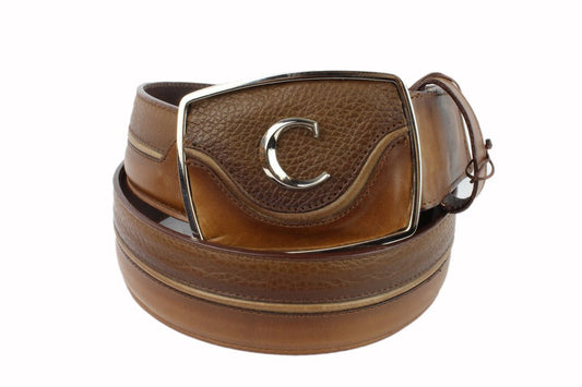Cuadra Modern Genuine Leather Belt with Metal Buckle