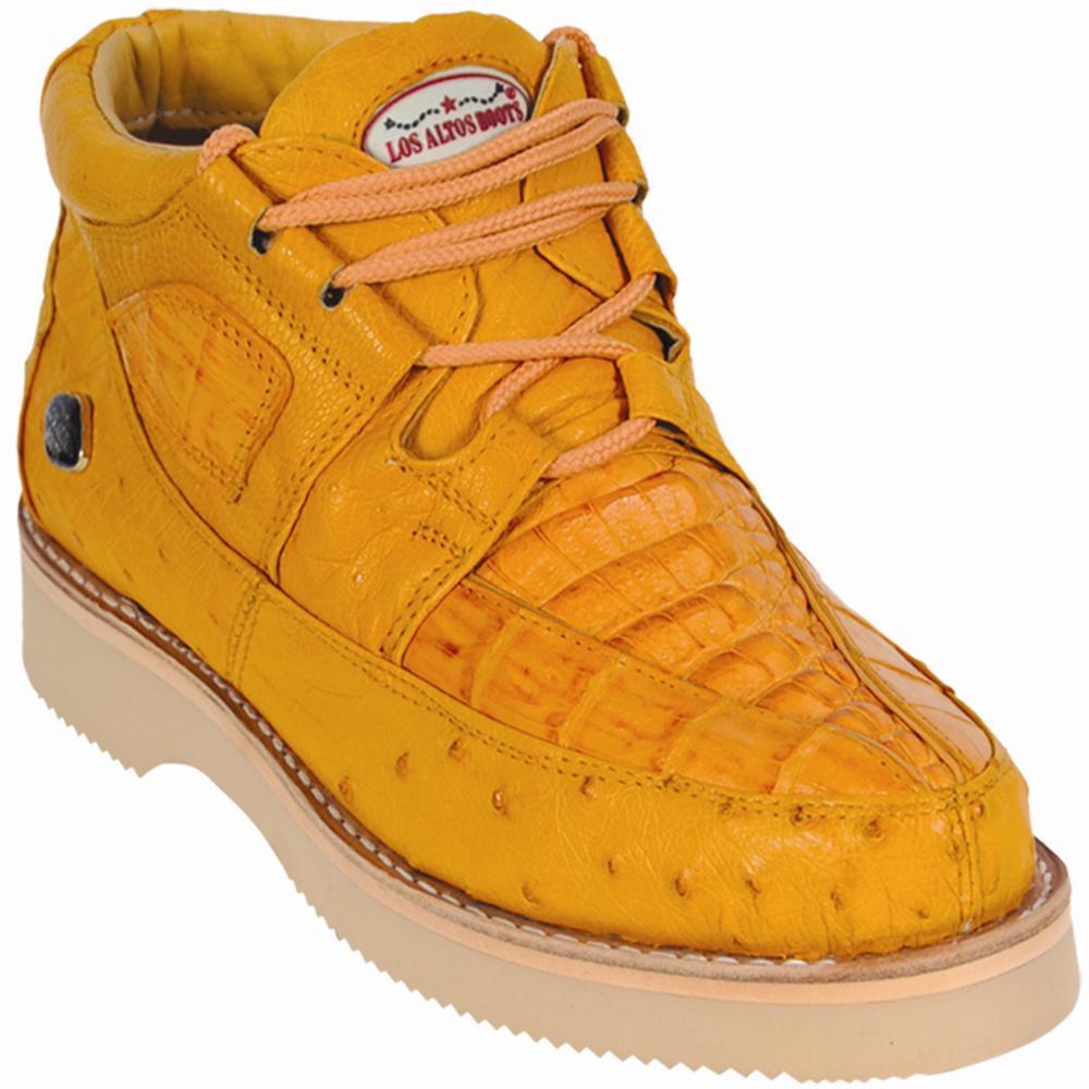 Los Altos Genuine Gator with Ostrich Casual Shoe in Buttercup