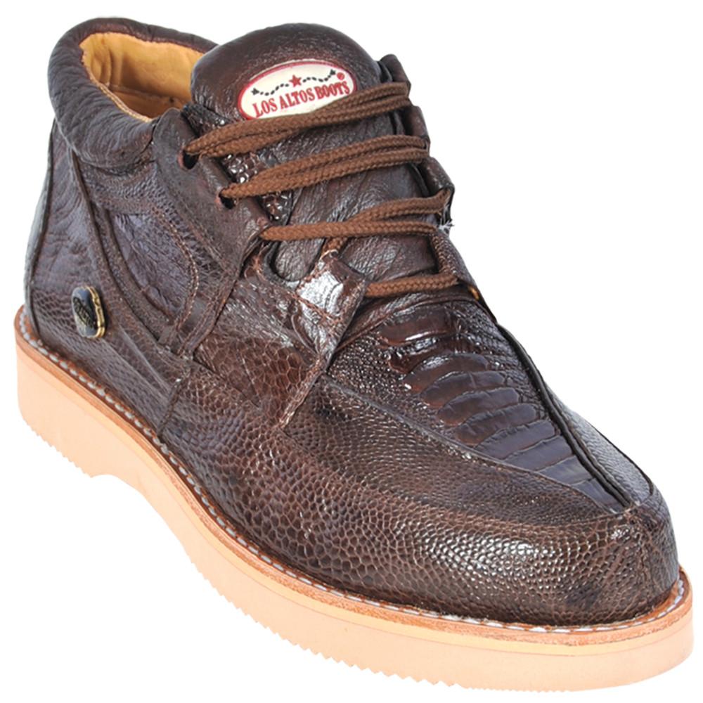 Los Altos Genuine Ostrich Leg Casual Shoe in Brown