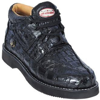 Los Altos Genuine Gator Casual Shoe in Black