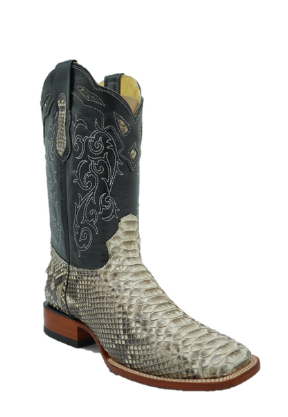 Python Wide Square Toe Boot in a Natural Finish Nora s Western Wear