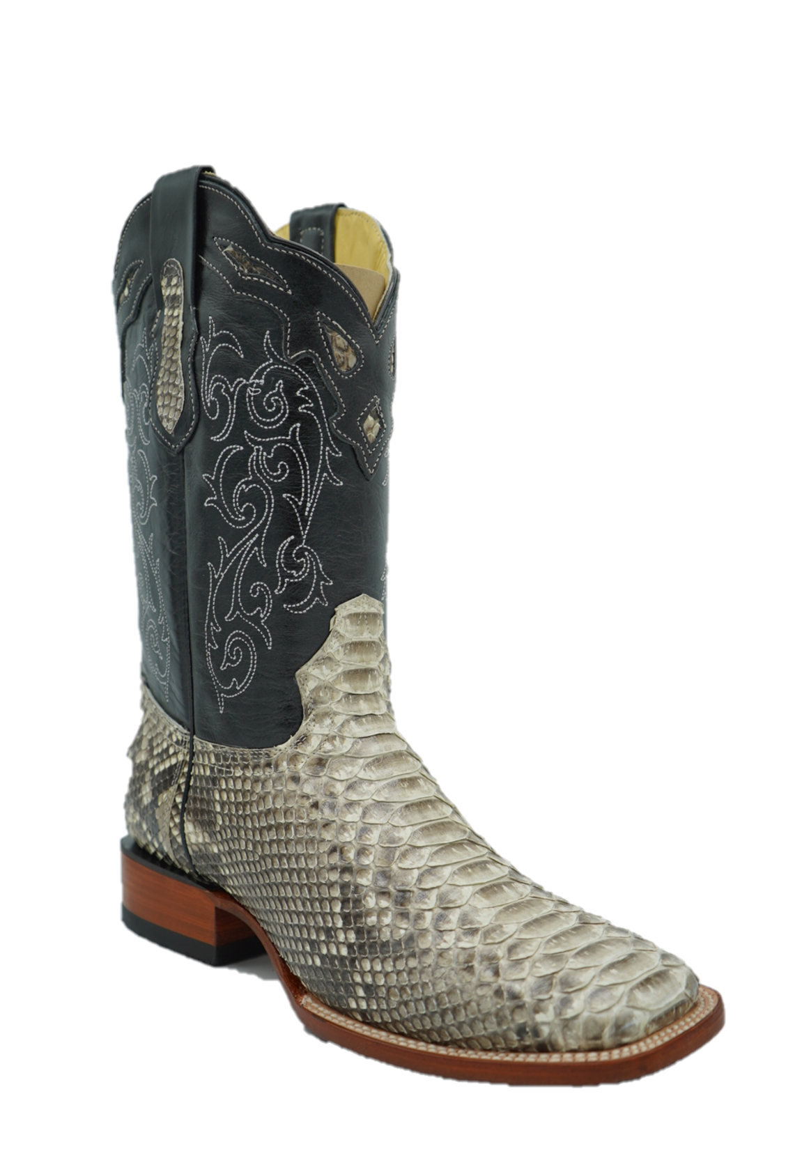 Python Wide Square Toe Boot in a Natural Finish